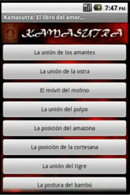 Kamasutra android App screenshot 2